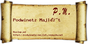 Podwinetz Majlát névjegykártya